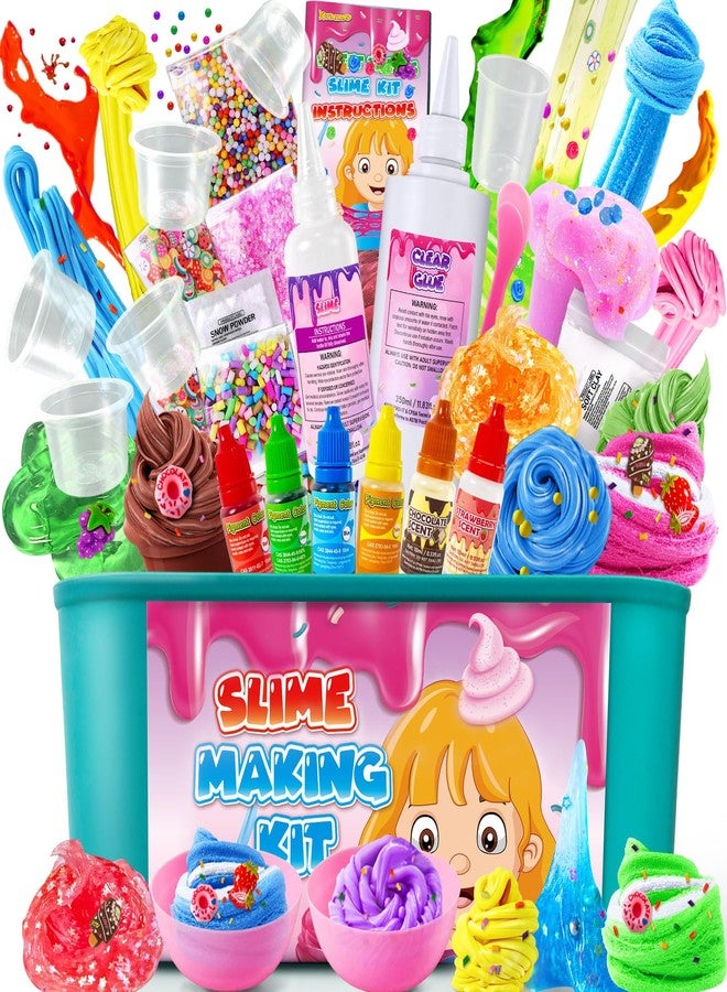 YOPINSAND Ice Cream DIY Slime Kit for Girls, Glimmer Crunchy, Confetti Slime Making Kit for Girls, Butter, Foam, Cloud Slime with Add-ins, Foam Balls, Charms, Party Favors Gift Toys for Kids 3-12 - Image 1